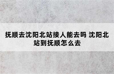 抚顺去沈阳北站接人能去吗 沈阳北站到抚顺怎么去